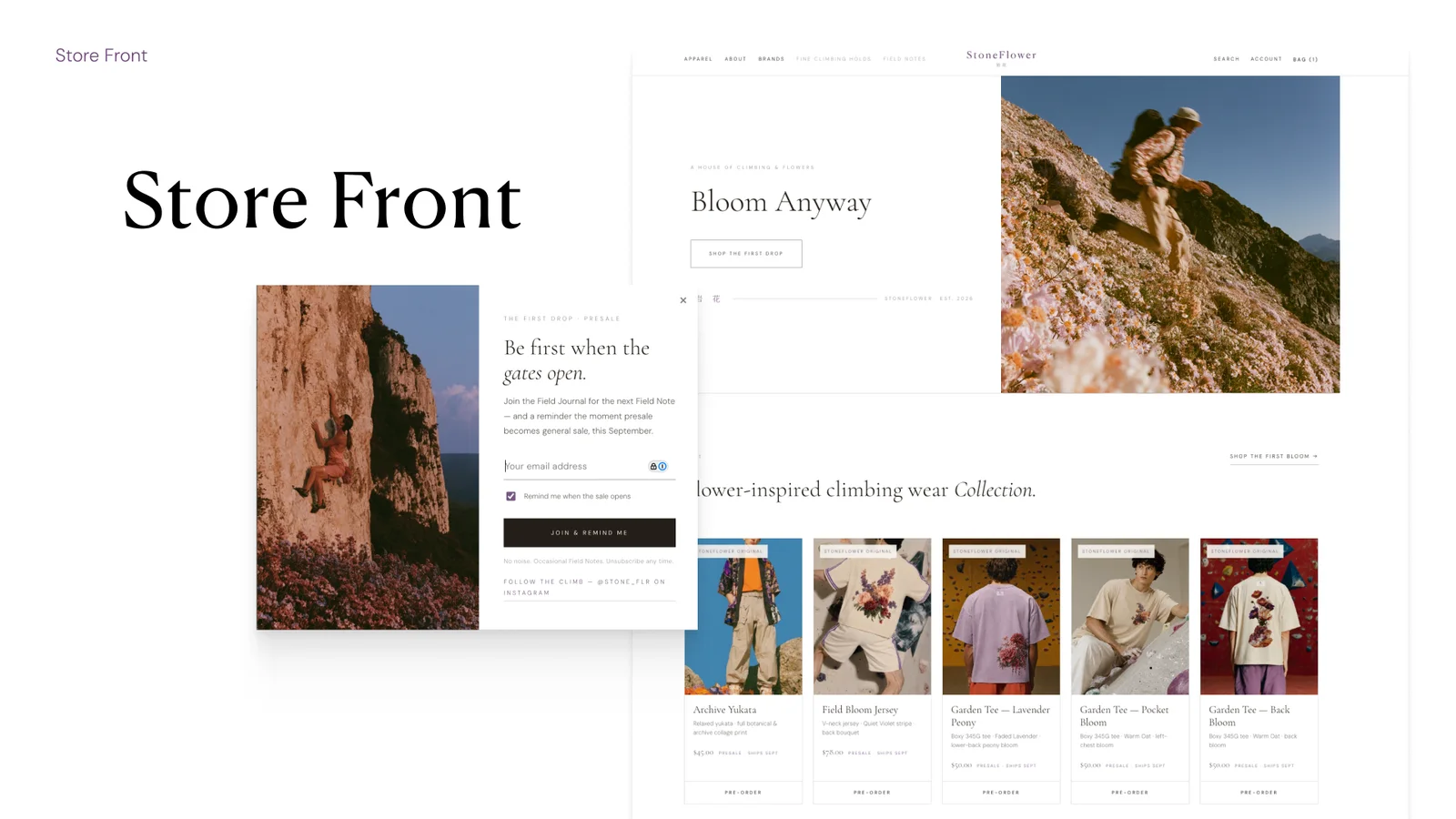 Store front — ecommerce design